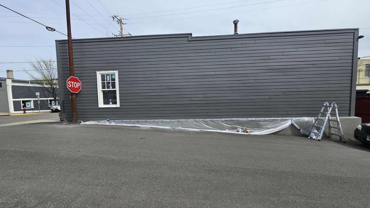 Painted to match the rest of the wall