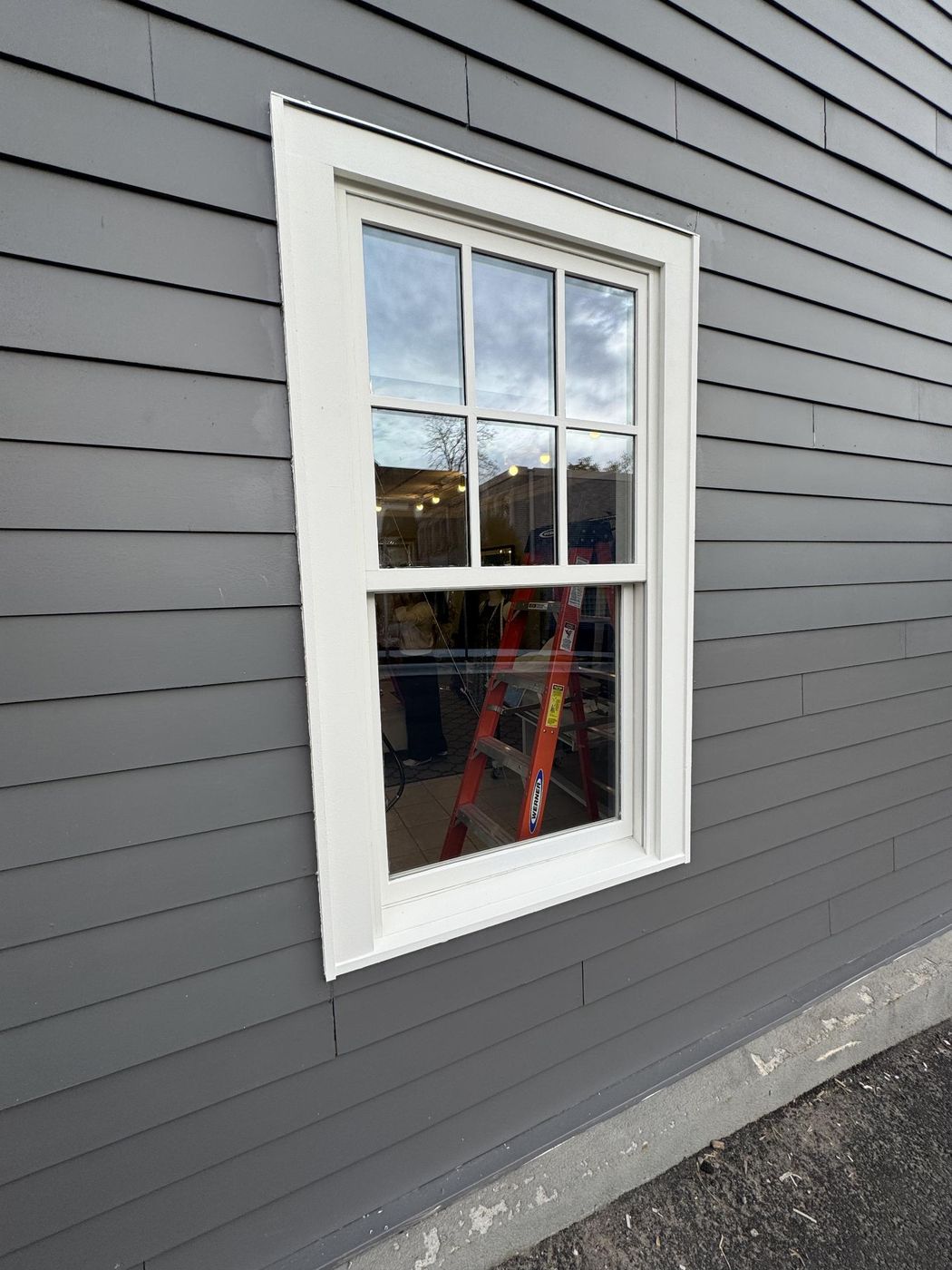 New window trimmed and painted