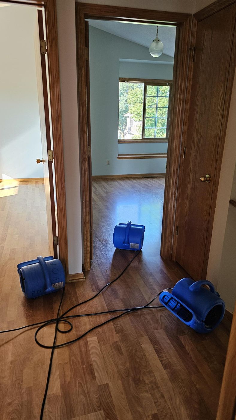 Drying out floors after a leak
